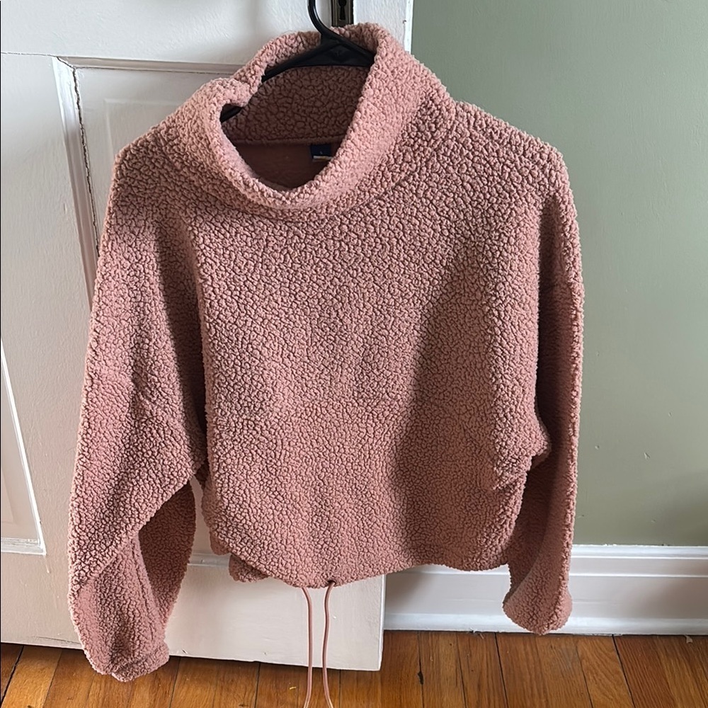 Sherpa pink Cowl Neck Sweater